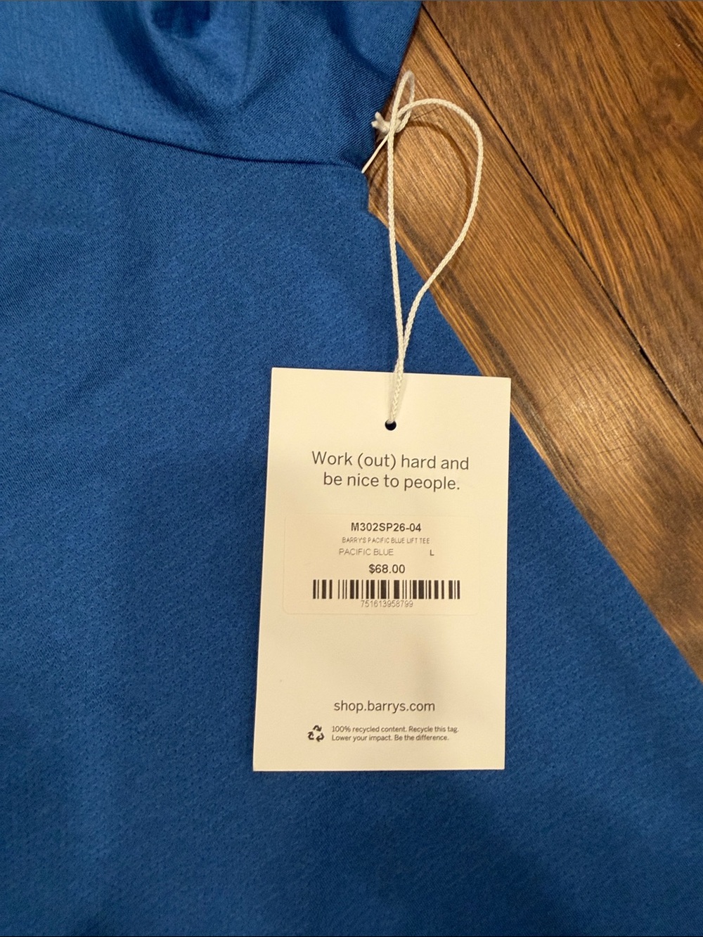 Barry’s Pacific Blue Men's Workout Tee